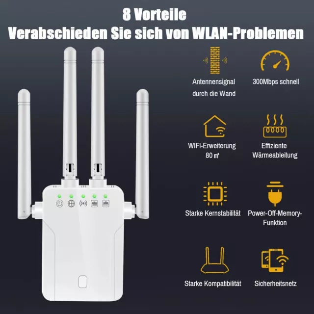 2022 WLAN Repeater Router Range Extender Wireless Signal Verstärker Booster WiFi