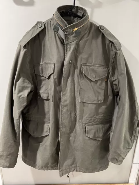 Alpha Industries M-65 Field Jacket - Classic Oversized Military Field Coat Large