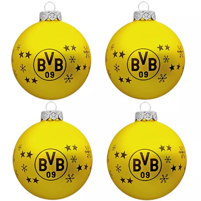 BVB Christbaumkugeln 4er-Set Weihnachtsbaumkugeln Weihnachtskugeln Fanartikel