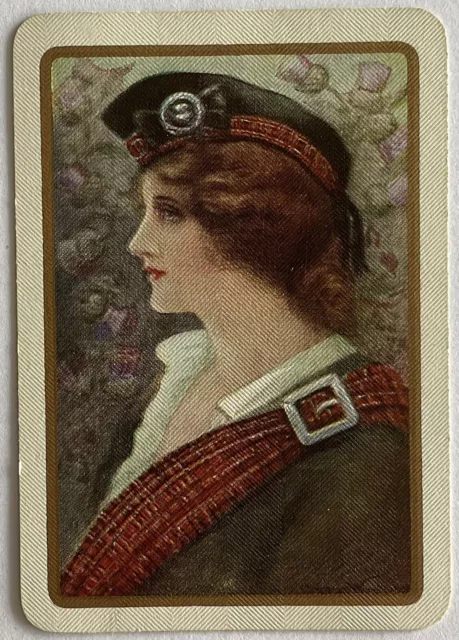 Playing Swap Cards GENUINE  Vintage- OLD WIDE. BEAUTIFUL SCOTTISH LADY .