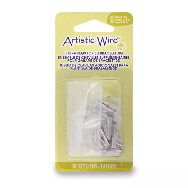 Clavijas adicionales de 19 mm de largo para plantilla de pulsera Artistic Wire® 3D (18 piezas)