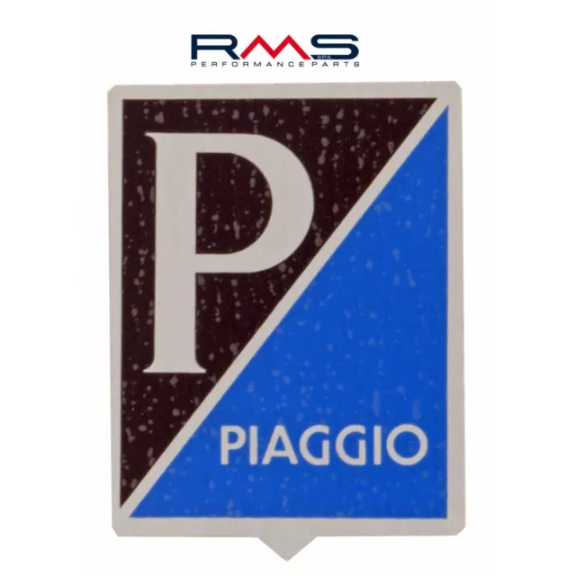 Emblem Logo " Piaggio " Aluminium Selbstklebend 34x47mm für Vespa PX 125 E Lusso