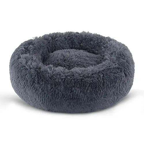 Small Dog Bed,Anti-Anxiety Donut Cuddler Cozy Soft Round Bed,Calming Plush Wa...