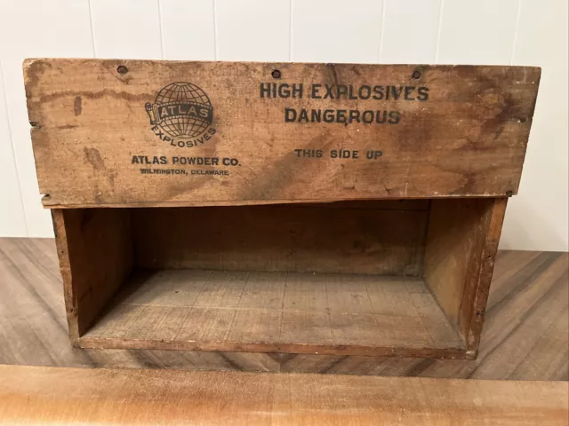 Atlas High Explosive Dynamite Crate Atlas Powder Company Mining Collectibles