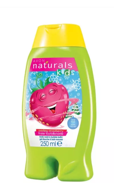 Avon Naturals Kids' Swirling Strawberry Body Wash & Bubble Bath - 250ml