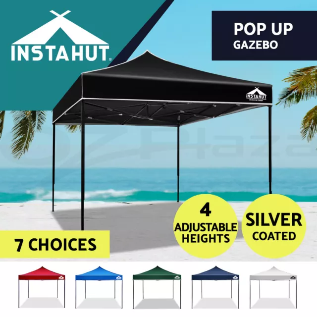 Instahut Gazebo Pop Up Outdoor Shade Marquee 3x3m Wedding Folding Tent Party