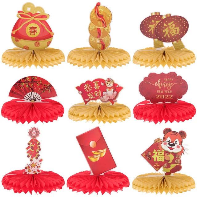 9pcs fête du nouvel an décoratif honeycomb ballon ballon décoration ballon nid d