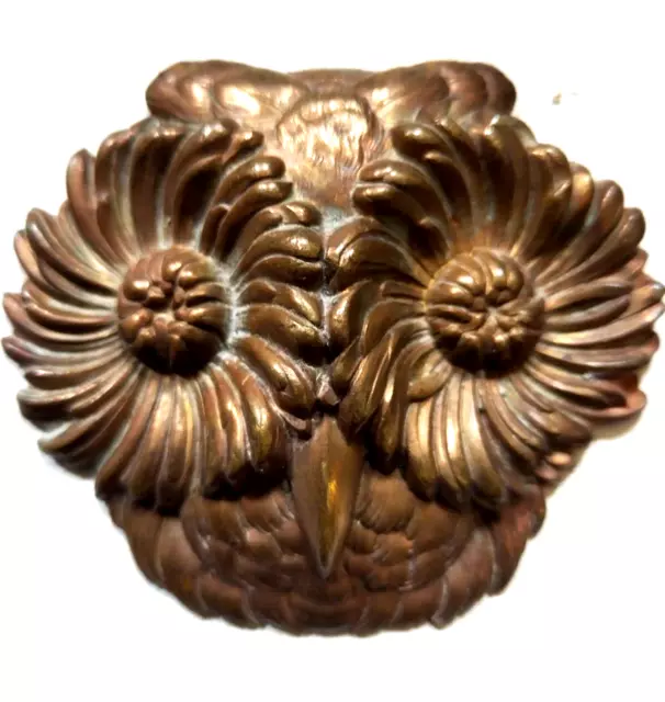Arts & Crafts Copper Owl Plaque