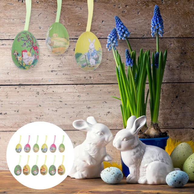 12 stücke Reizende Ostereier hängende Eier Anhänger Ostern Party Layout Ornament