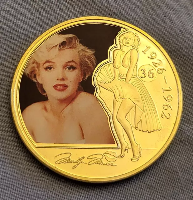 Marilyn Monroe Gold Coin Signed Old Movie Star Model Hot Girl Beautiful Retro US