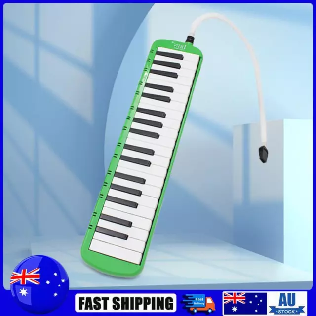 37 Keys Harmonica Mouth Organ with Carrying Bag Harmonica Pianica (Green)