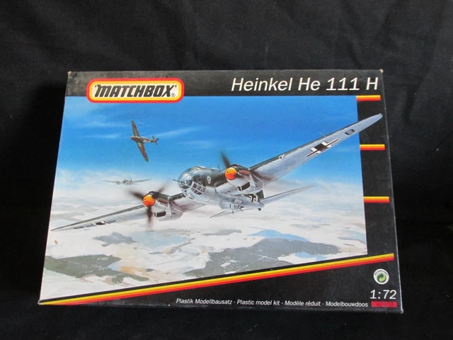 Maquette Avion Militaire Matchbox Heinkel He 111 H - échelle 1/72, N°40403, Occasion