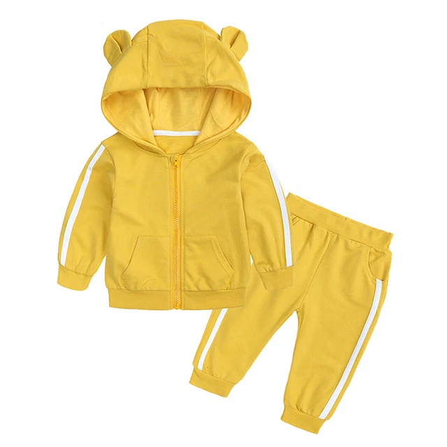 Baby Girl Boy Tracksuit Sports Outfit Long Sleeve Hooded Tops Pants 2PCS Clothes