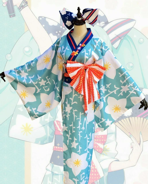 Japanese Traditional Summer Festival Yukata Kimono Costume For Halloween Cosplay