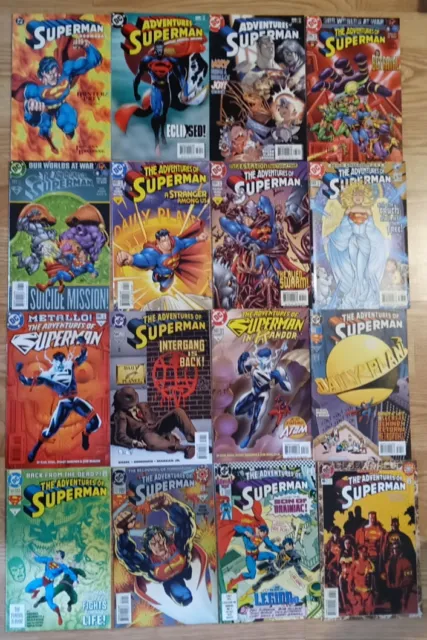 The Adventures Of Superman # 500 scattered thru 639..set of 16 DC  Comics
