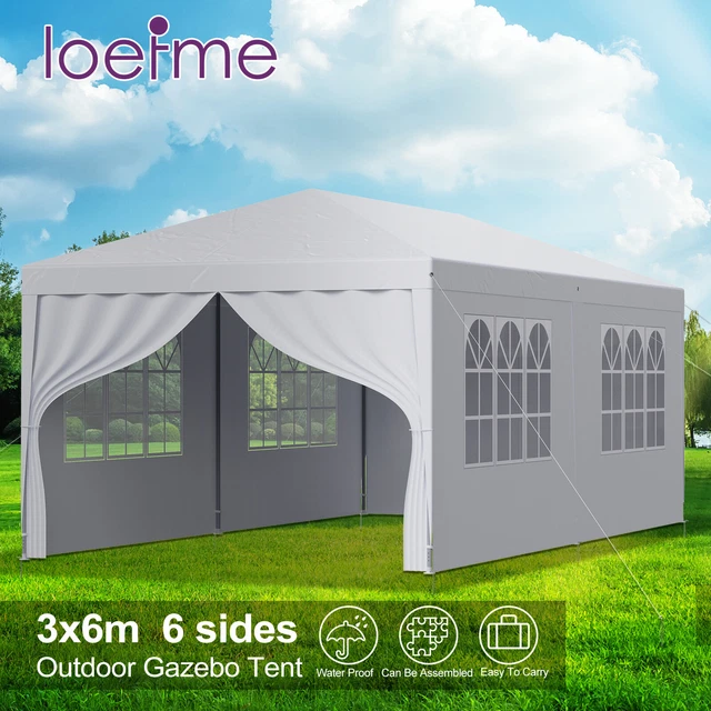 2023 NEU 3x6m Gartenpavillon Partyzelt Gartenzelt wasserdicht Festzelt Gazebo DE