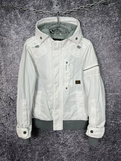 MENS G-STAR RAW Denim Full Zip Jacket White Size L Large $60.00 - PicClick