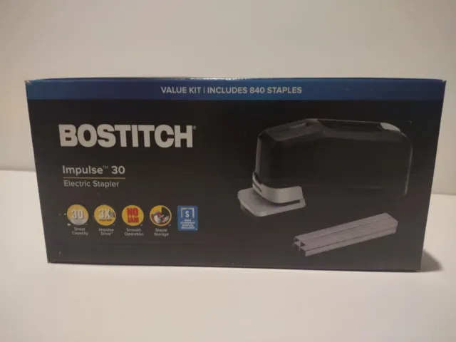 Bostitch Impulse 30 Sheet Electric Stapler - Black includes 840 Staples