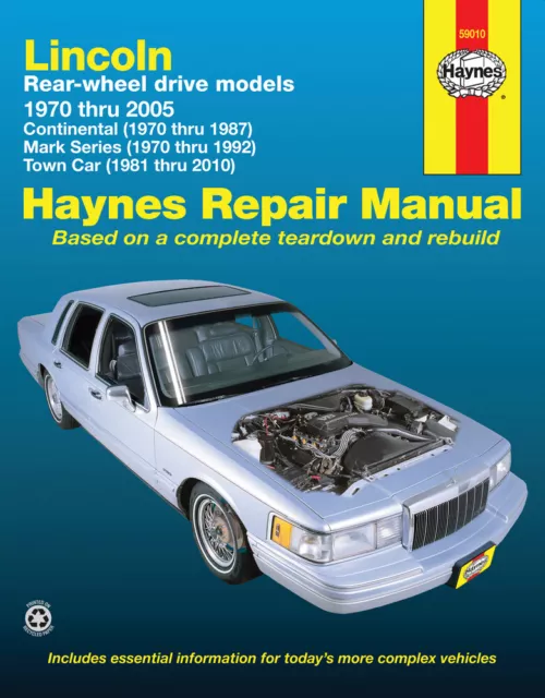 Haynes 59010 LINCOLN Rear-wheel drive 1970 - 2010  Manual NEW SEALED FREE SHIP