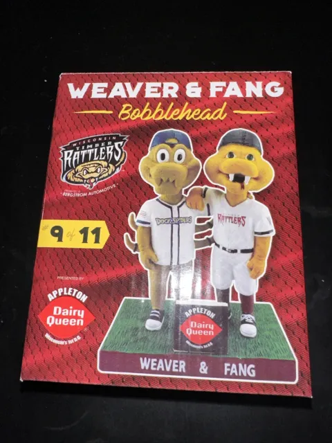 2017 Fang & Weaver Dual Mascot Wisconsin Timber Rattlers Bobblehead SGA Brewers