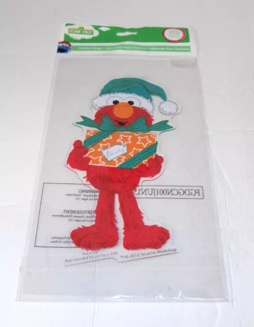 Sesame Street ELMO 8”X 4” CHRISTMAS Reusable Window Cling Sticker Washable New