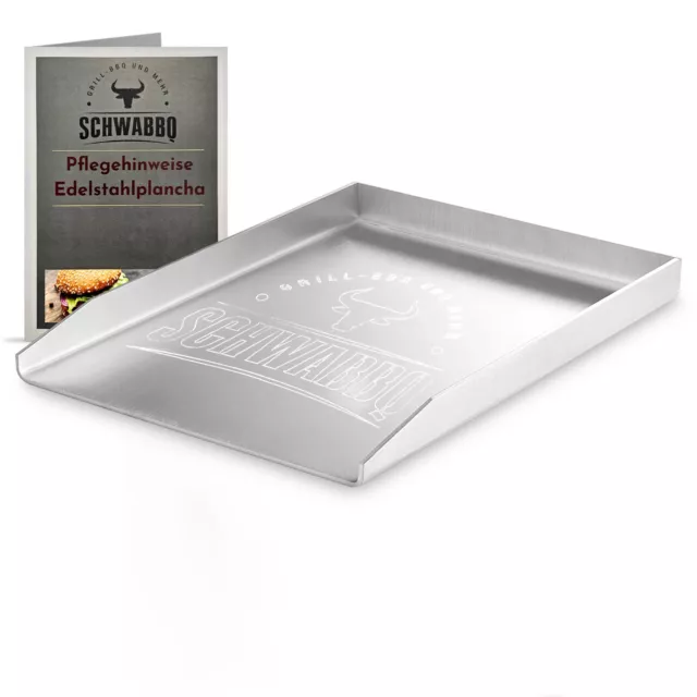 Grillplatte Plancha 40x30 cm 4mm Edelstahl V2A Burgerplatte