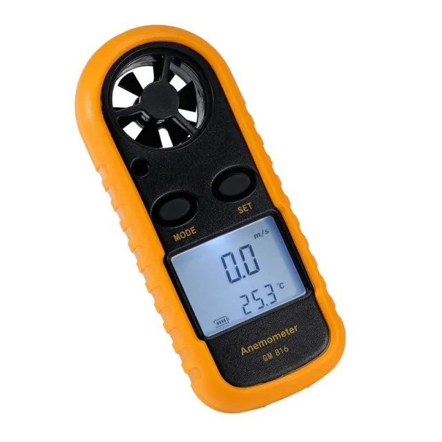 Amgaze Anemometer Handheld, Digital LCD Backlight Wind Speed Meter Gauge