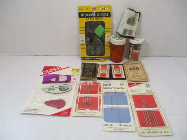 Lot Sewing Needles Needle Threader Milwards Susan Bates Scoville Harper Sharps