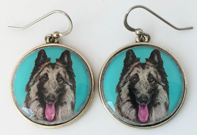 Belgian Tervuren Dog Original Art Earrings