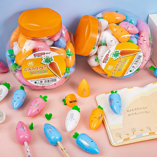 Creative Cute Color Carrot Pencil Sharpener Student Children Cartoon Station-DB