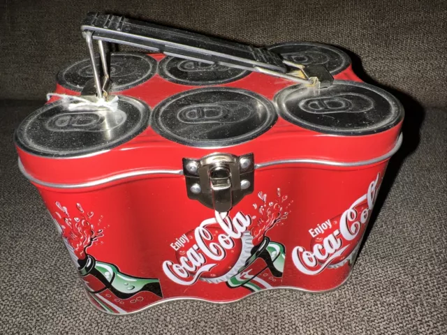 Coca Cola Mini Lunch Box Novelty Tin Six Pack Cans Enjoy Coca-Cola
