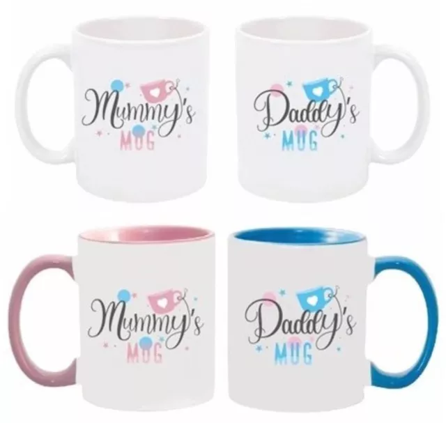 Mummy and Daddy Mugs Gift Set New Parents Baby Shower Mother's/Father’s Day Gift