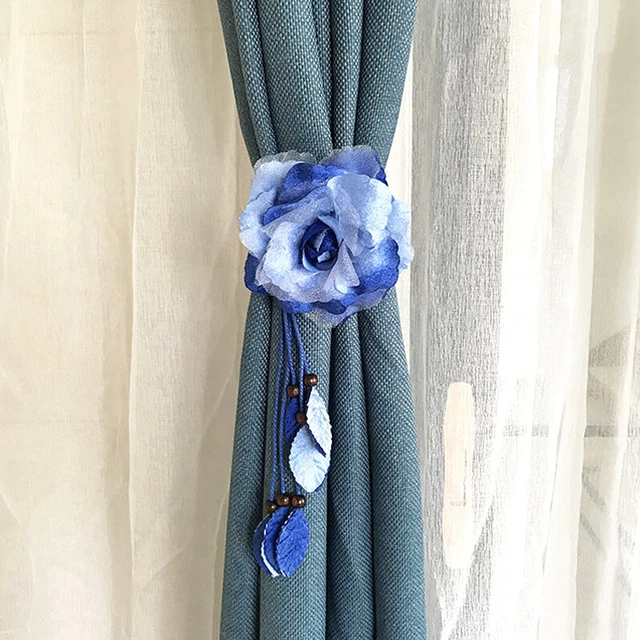 Curtain Flower Braided Strap Tieback Living Room Window Curtain Tie Backs Holder