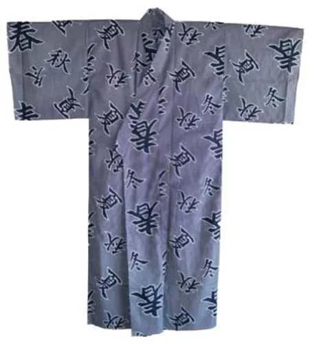 Japanese Yukata Kimono Sash Belt Robe 61" Men Cotton Four Seasons Made in Japan