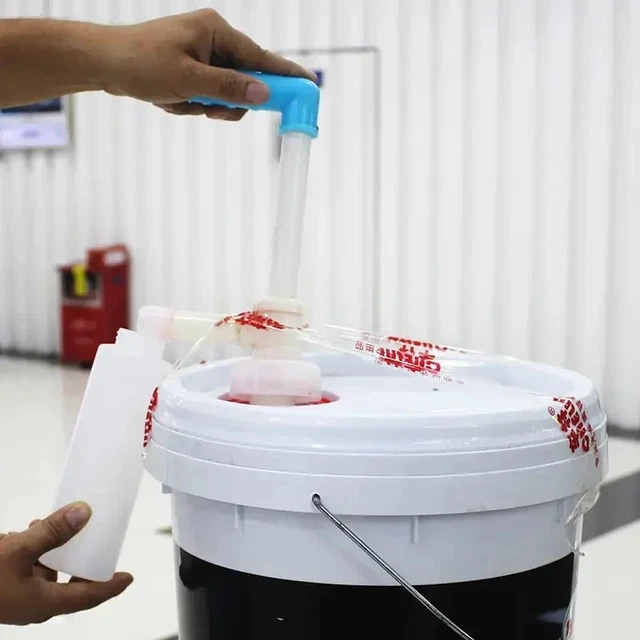 MANUAL HAND FUEL Pump Liquid Transfer Oil Siphon Backflow Prevention ...
