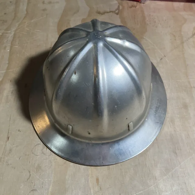 Vintage Full Brim Helmet Mining Consruction Aluminum Metal Hard Hat Apex Safety