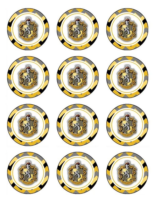 HARRY POTTER HUFFLEPUFF Cupcake Toppers Edible Wafer Paper Cake