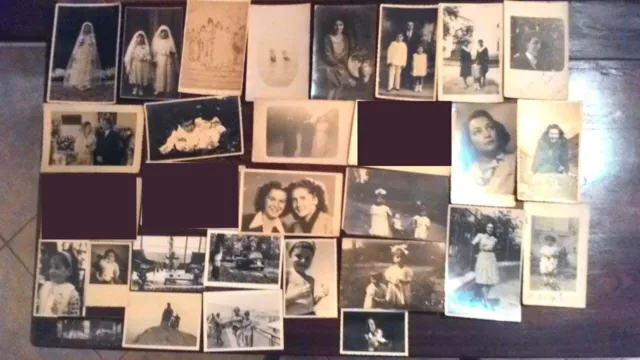 FOTOGRAFIE VECCHIE e CARTOLINE POSTALI  ANNI 40 / 50 LOTTO 27 PEZZI