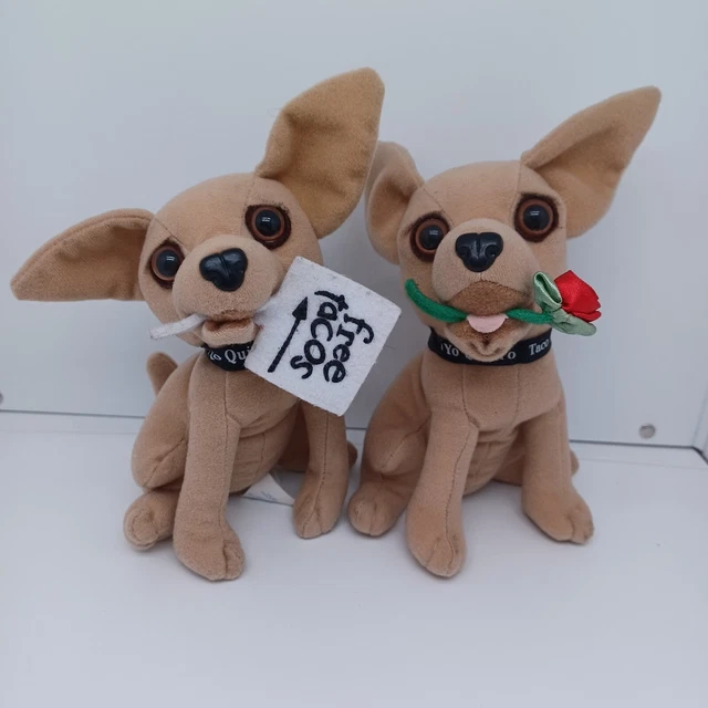 Vintage Lot Of (2)Chihuahua Yo Quiero Taco Bell Stuffed Animal Plush Promo