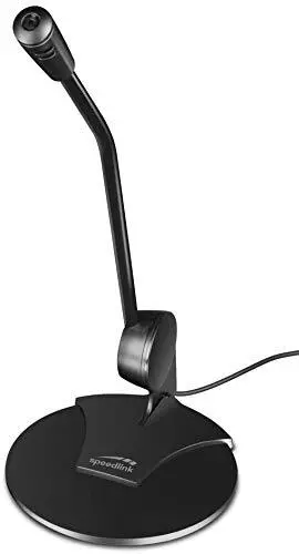 Speedlink PURE Desktop Voice Microphone Microfono da Tavolo per PC, 3.5mm, per C 3