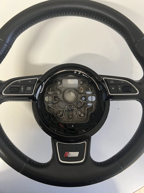 Volant Plat Sportif Audi Sline OEM D'occasion - Multifonction, Airbag, Cuir Noir
