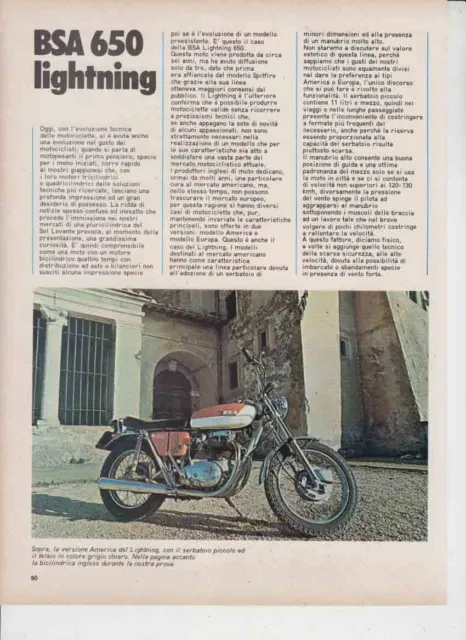 advertising Pubblicità TEST BSA 659 LIGHTNING 1972-MAXIMOTO MOTOINGLESI EPOCA 2