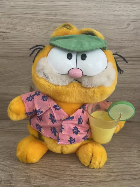 Vintage Garfield Kool Kat Vacation Holiday Cat Soft Toy 1981 Dakin