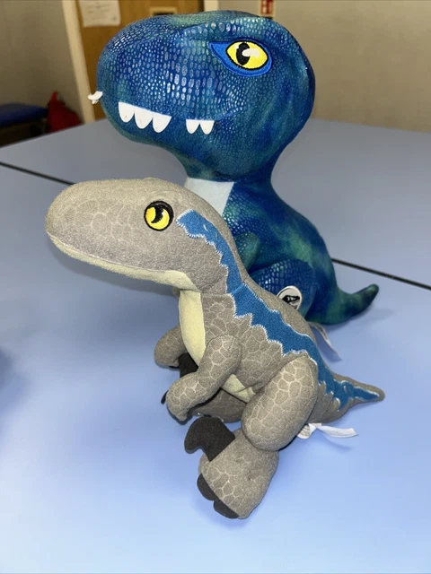 Rex Raptor Blush JURASSIC WORLD PLUSH T Rex And Raptor Blue Bundle £14.99 - PicClick UK