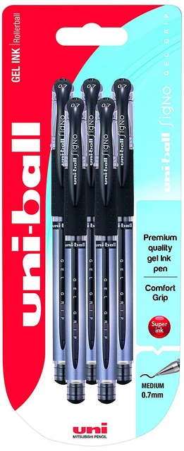 Uni-Ball à Bille Stylos - Signo Gel Prise UM-151 - Paquet De 5 Noir Stylos