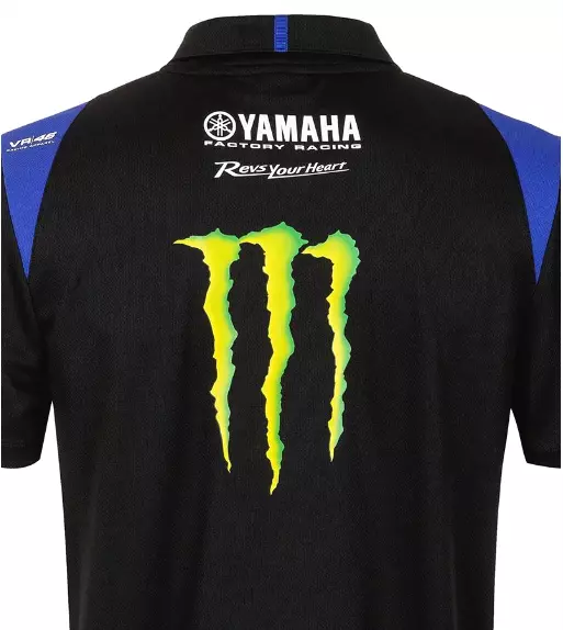 Yamaha Men's Genuine VR46 Moto GP Replica Black Team Polo Shirt New 3