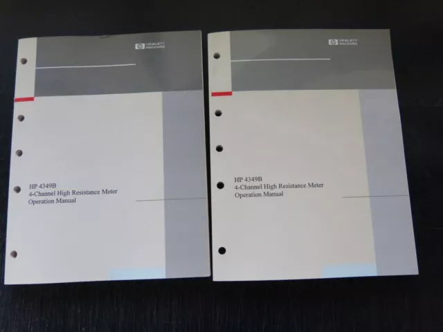 HP Agilent Keysight 4349B 4ch high resistance meter operation manual