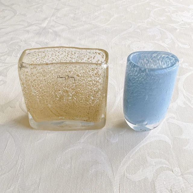 新品 Henry dean louis Vintage Modernist Henry Dean Belgium Round Orb Glass Vase Ivory