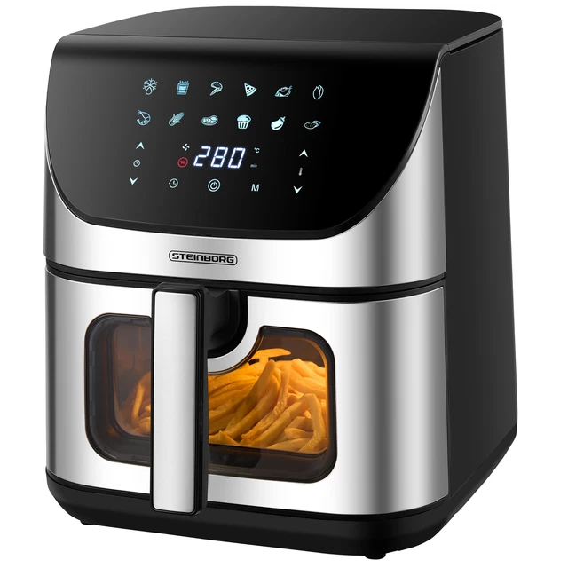 Heißluftfritteuse Fritteuse Airfryer Heißluft Pommes Fettarm 1400w Xl 4 Liter HEISSLUFTFRITTEUSE AIR FRYER Friteuse 4in1 Minibackofen Dörrautomat