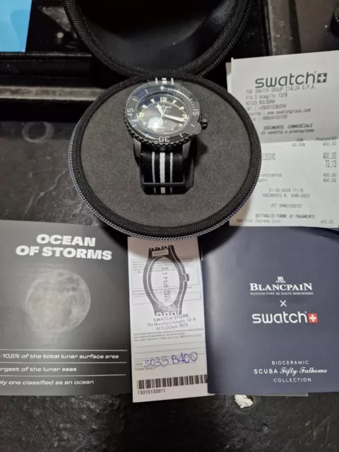 Swatch blancpain ocean of storms nuovo mai utilizzato.